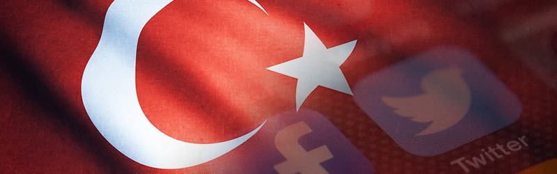 turkey flag and social media icons