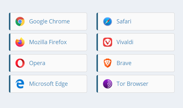  مرورگرهای وب پشتیبانی شده توسط bitwarden 