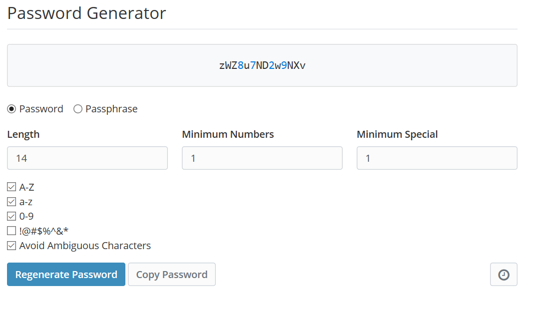  generator password 