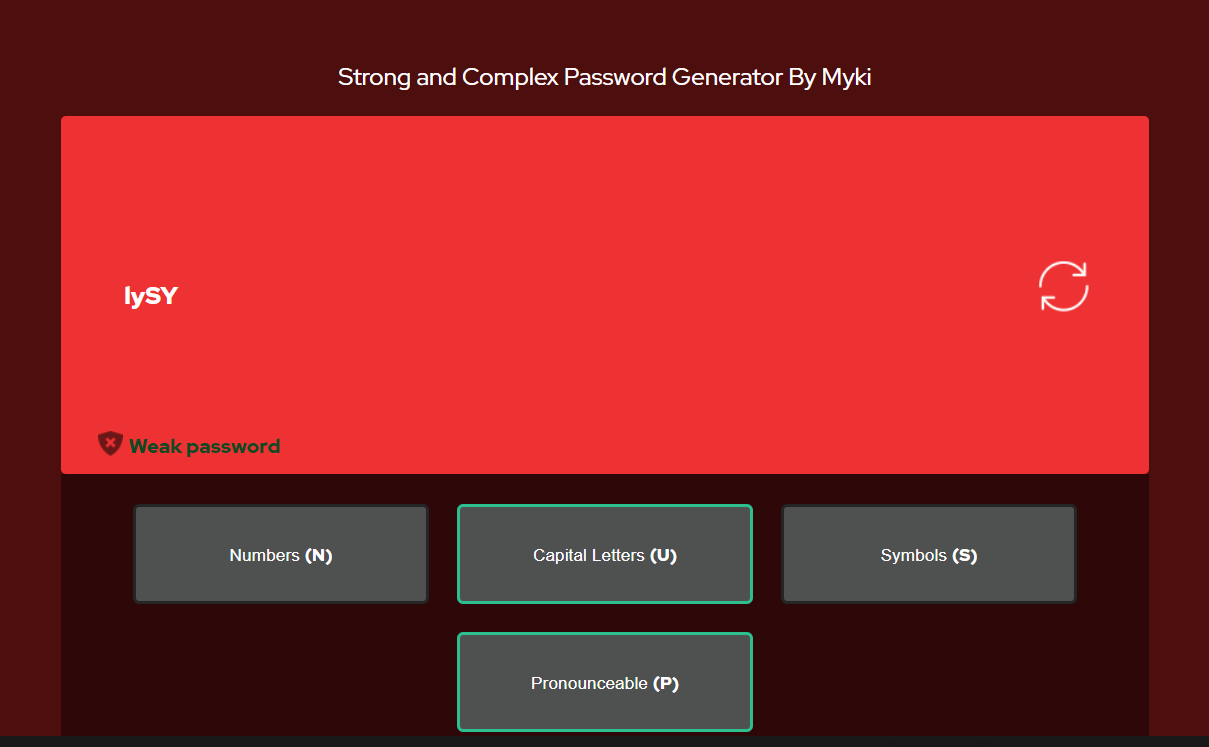 مولد رمز عبور Myki